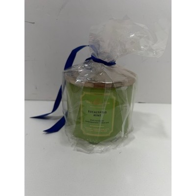 White Barn Eucalyptus Mint 3 Wick Scented Candle 14.5 oz Green Jar New Gift Wrap