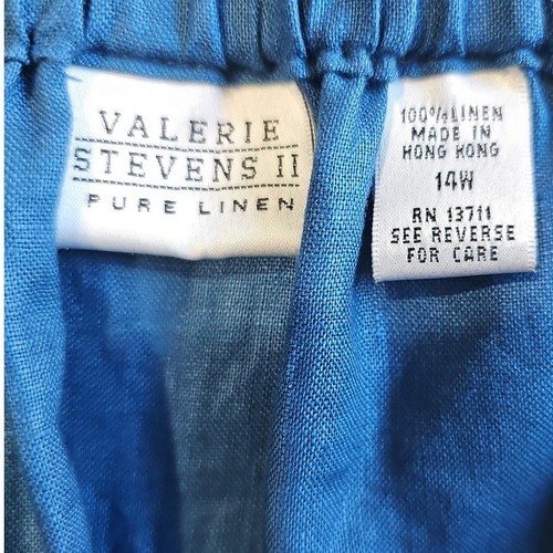 Valerie Stevens High-Rise Linen Pants Blue Size 14W NWT - Bild 3 von 5