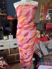 PrettyLittleThing Colourful Stretchy Sexy Long Summer Dress Size 12 Sleeveless 