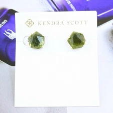 Clearance!! Kendra Scott Ellms Simulated Mica Sage Green Earrings Gold Plated