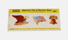 VTG Eureka Patriotic Seals Booklet USA Flag Eagle Liberty Bell Complete 85500