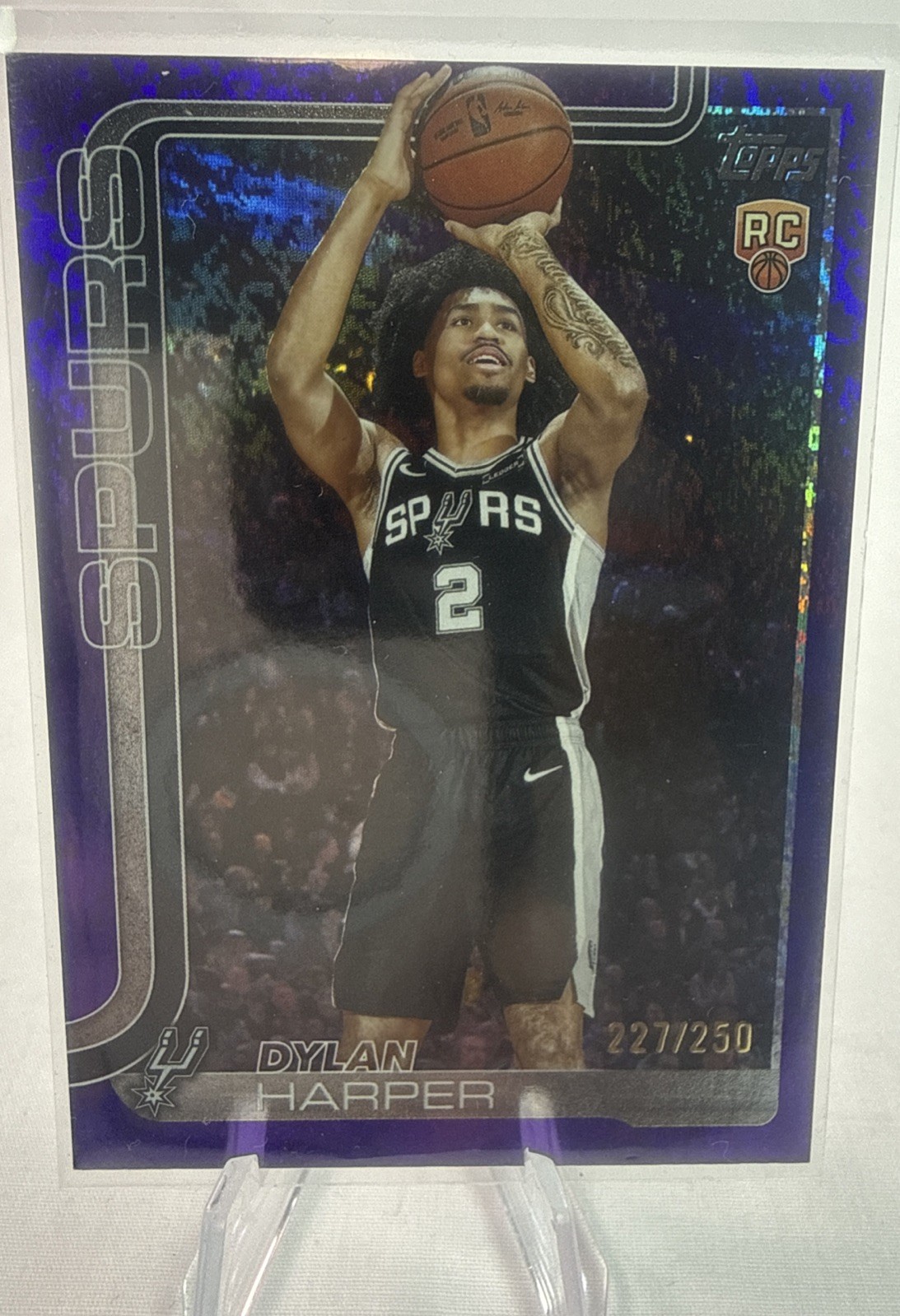 DYLAN HARPER 2025-26 Topps #202 PURPLE RAINBOW FOIL /250 Rookie RC Spurs