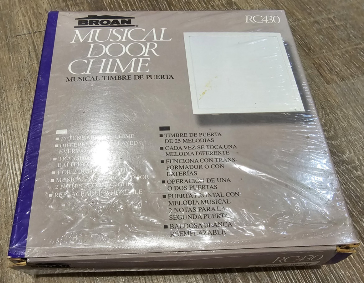 Broan Musical Door Chime 25 Tune Melody Musical RC430 White 