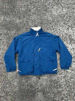 Vintage LL Bean Gore-Tex Jacket Seal Blue Made in USA Field Coat Mens Medium 