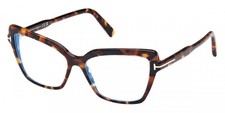 Tom Ford Women's T-Logo 55mm Dark Havana Blue Block Frames FT5948-B-052-55