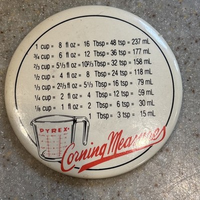 Vintage Pyrex Corning Measures Glass Measuring Cup Advertising Magnet