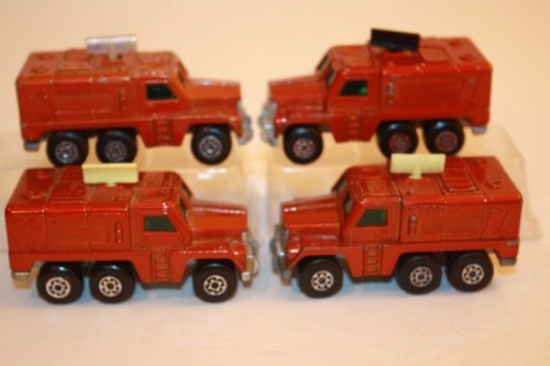 4 Vintage 1973 Matchbox Lesney Badger Rola-Matics Trucks #16 Black Radar Dish