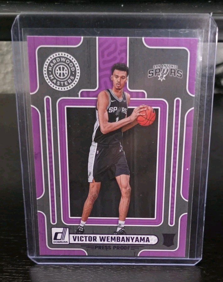 2023-24 Donruss Victor Wembanyama Hardwood Masters Purple Press Proof RC #3