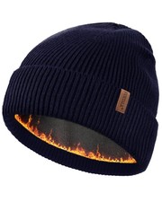 Warm Fleece Lined Beanie Hat for Men  Women - Cuffed Outdoor Skull Cap