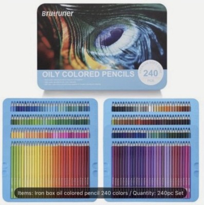 240 Brutfuner Oily Colored Pencils in Metal Box - Art, Drawing, Sketching, Color