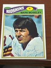 1977 Topps MARK MOSELEY #91 🔥 Redskins  🏈 Tough Autograph 🔥 Auto 🏈🔥🔝