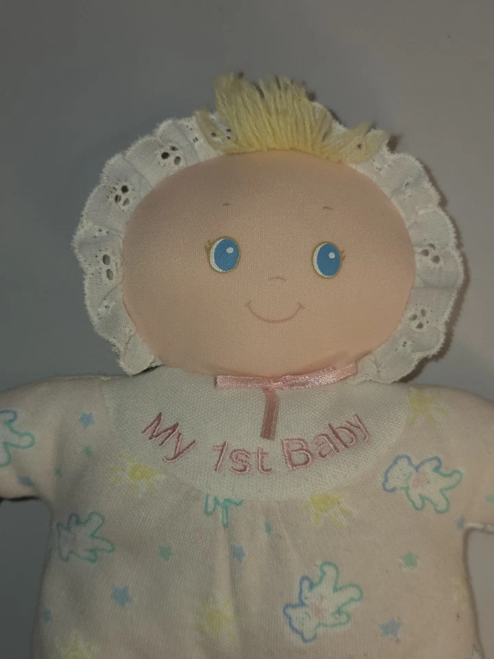 Evenflo My First Baby Muñeca 1st Peluche Suave Osos Rosa Amarillo Rubio Hilo Cabello 8" Foto 2 de 4