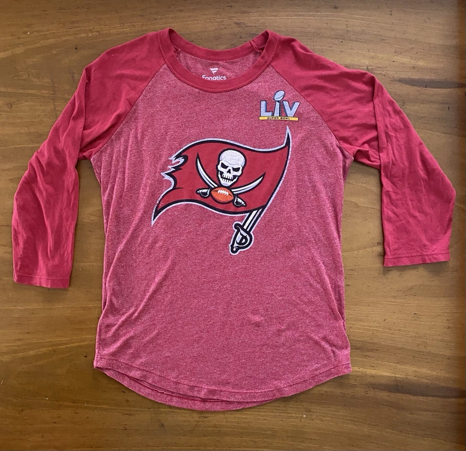 Fanatics Buccaneers Brady 12 Red 3/4 Sleeve Top Women's Size Small - Image 4 of 4