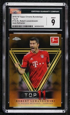 2018 Chrome Bundesliga Top XI Gold Refractor 48/50 Robert Lewandowski CGC 9 07vd