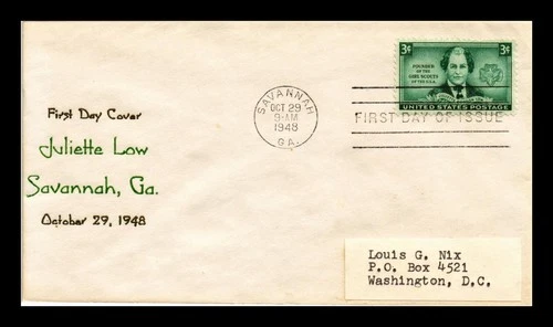 DR JIM STAMPS US COVER JULIETTE LOW GIRL SCOUTS FDC SCOTT 974 THERMOGRAPHED