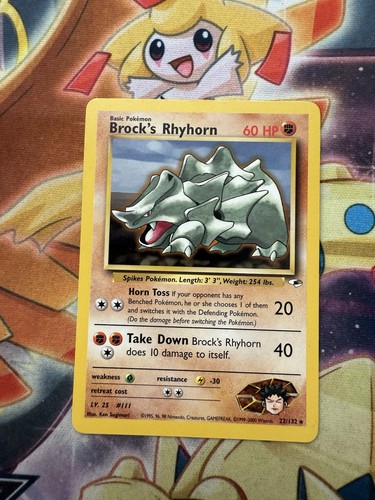 Pokemon BROCK'S RHYHORN 22/132 (Rare) Gym Heroes - NM/Near Mint - 第 1/2 張圖片