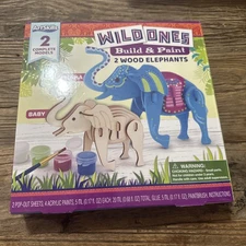 ArtSkills Wild Ones Kids Build & Paint Wood 2 Elephants Craft Kit Children Fun