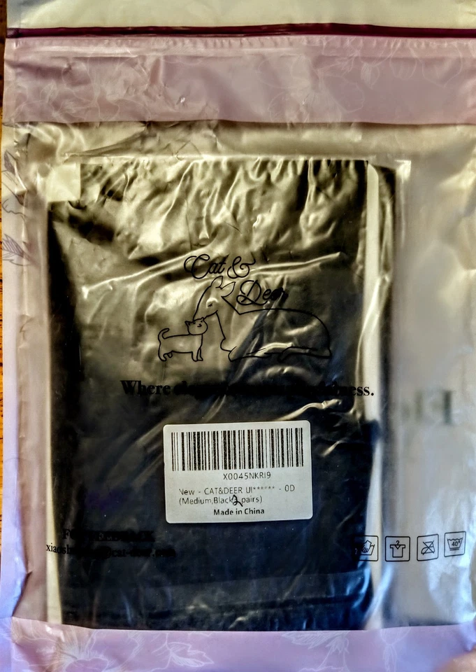 2 PARES PANTIMEDIAS NEGRAS ELEGANTES para gatos y ciervos talla MED NUEVAS EN PAQUETE Foto 2 de 3