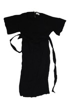 Closet London Dress Womens 10 Black Pencil Midi Short Sleeve Belted Zip Workwear