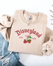 Embroidered Disneyland established in 1955 cherry sweatshirt