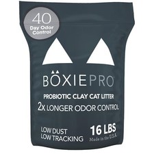 Boxie  Probiotic 40 Day Natural Odor Control Cat Litter, 16lb Clumping Clay