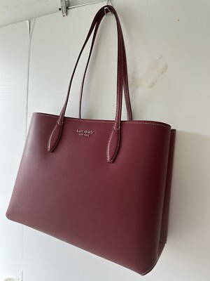 Kate Spade All Day Large Leather Tote Bag in Redcurrant | eBay