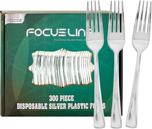 300 Pack Disposable Silver Plastic Forks, Solid and Durable Plastic Cutlery F... - Picture 11 of 12