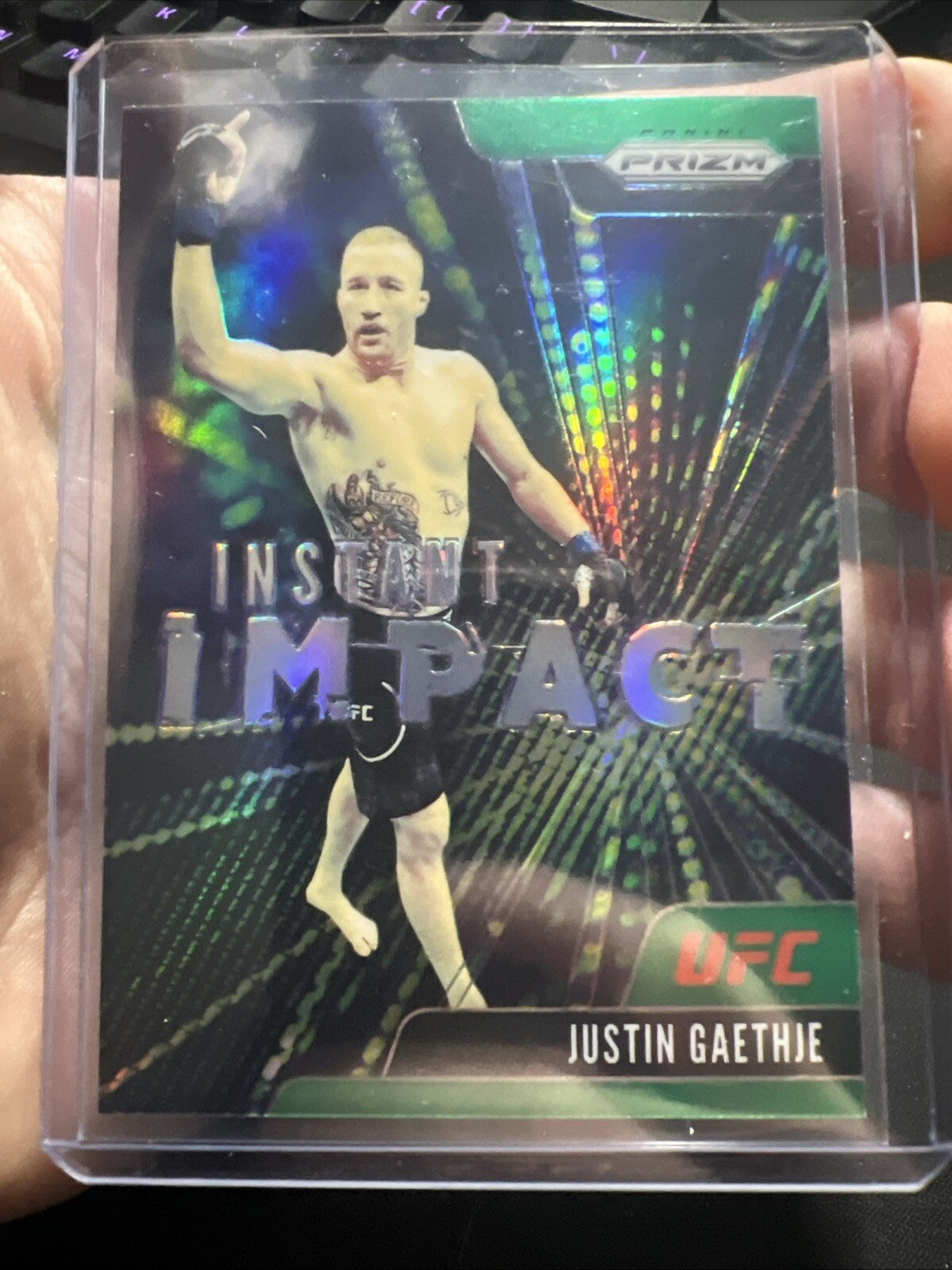 2021 Panini Prizm UFC Instant Impact Justin Gaethje #15 MMA Card