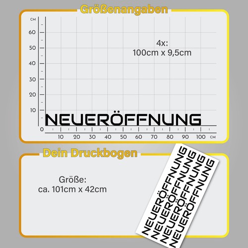 4x Inscription Ouverture 100x9, 5cm Vitrine Autocollant KX046-03 Or - Photo 6/7