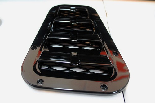 GLOSS BLACK UPGRADE KIT grille vents mirrors Fits Land Rover Defender 90 110 - Picture 5 of 12