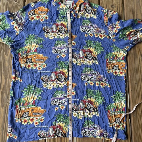 Camicia vintage Reyn Spooner American Classics Racing hawaiana con bottoni uomo XL - Foto 11 di 12