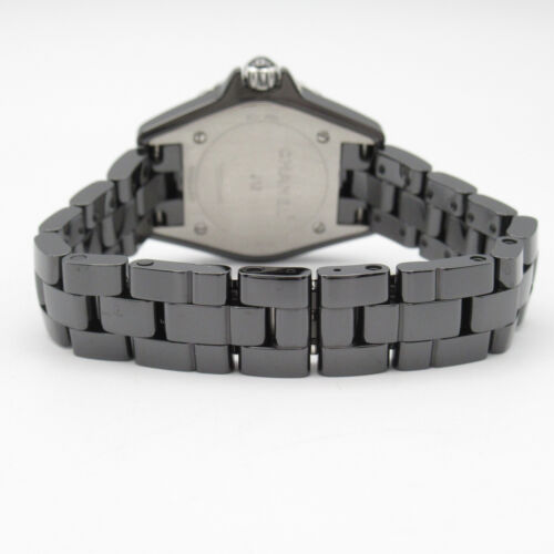 CHANEL J12 8P Diamond Wrist Watch H2569 Quartz ceramic Black Used Women CC - Picture 3 of 12