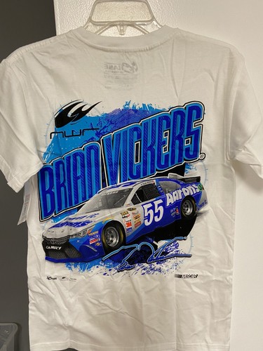 Brian Vickers # 55 White Men's Draft T-shirt, Size Small - Picture 3 of 4