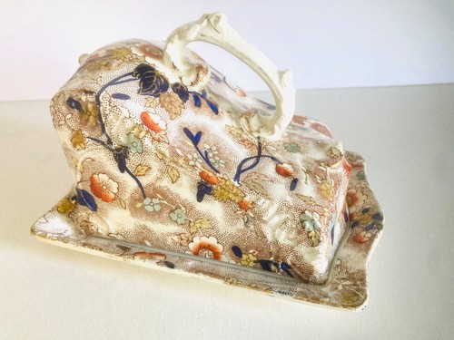 Vintage Victorian Antique Cheese Keeper English Ceramic, Decorative Butter Dish - Picture 19 of 24