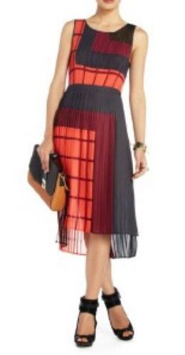 NUEVO VESTIDO BCBGMAXAZRIA KYLER PLISADO COLOR BLOQUEADO OXT6R439/AM286 TALLA S - Imagen 2 de 3