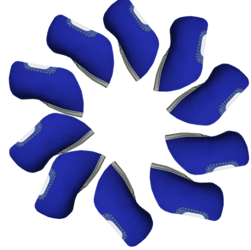 10 Stck./Set Outdoor Sport Golfschläger Abdeckungen Eisen Schläger Kopfabdeckungen schwarz blau Abdeckungen - Bild 7 von 8