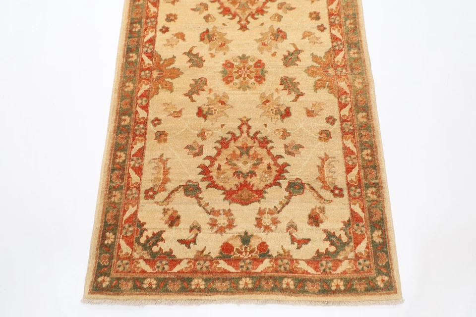 9 ft Hallway zeigler beige Runner Rug Afghan Hand Knotted Wool Bedroom Rug - Image 4 of 4