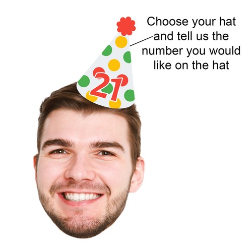 Personalised Face Bunting With Party Hat, Photo Banner CUTOUT Party Accessory - Picture 207 of 280