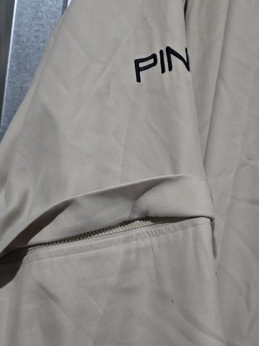 Ping Collection Men Golf Pullover Wind Breaker Beige 1/4 Zip Removable Sleeve XL - Picture 8 of 9