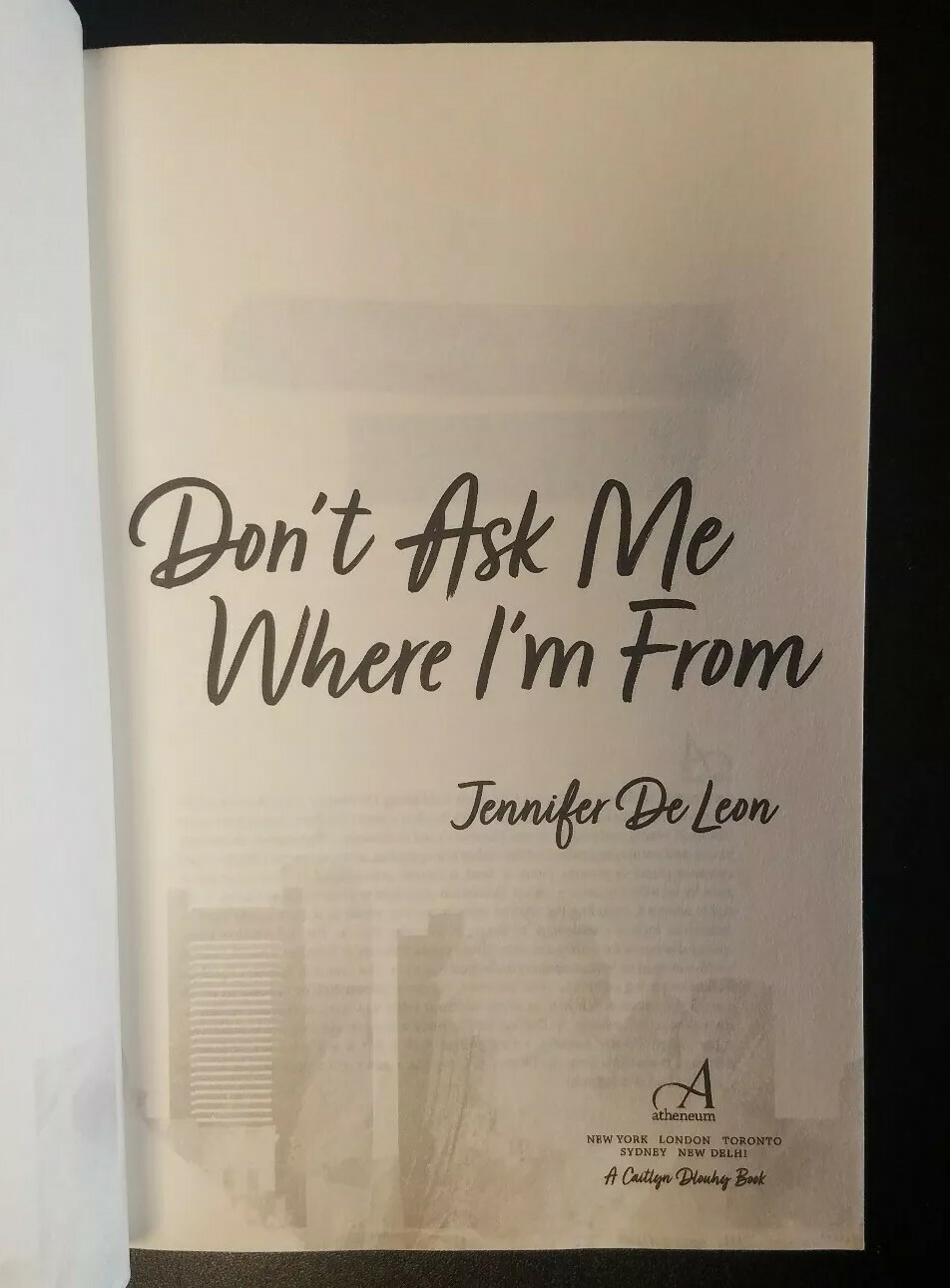 Arc Uncorrected Proof Don T Ask Me Where I M From By Jennifer De Leon Sc For Sale Online Ebay Arc Uncorrected Proof Don T Ask Me Where I M From By Jennifer De Leon Sc For Sale Online Ebay