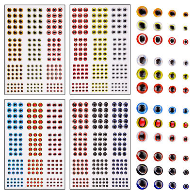366pcs 3-6mm Fishing Lure Eyes 3D Holographic Eyes Fly Tying Jigs Crafts Doll