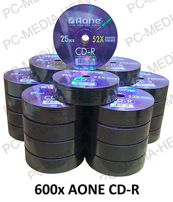 600 Aone Blank Cd R Cdr Disc Disk Cd Logo Non Printable 52x 700mb 80 Min 12x 50 Ebay