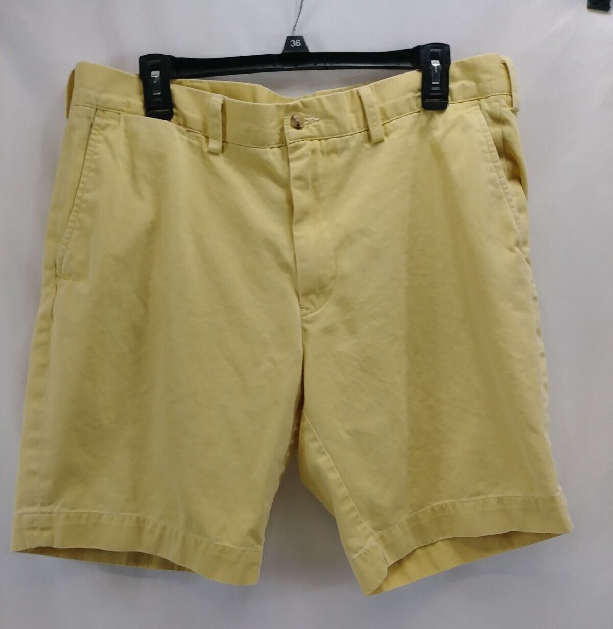 Polo Ralph Lauren Chino Classic Fit Yellow Flat Front Shorts Men's Size