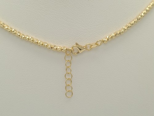 585 Gold Damen Kette 45cm 47cm Kugel diamantiert 14 Karat Gelbgold Collier 7,92g - Bild 6 von 7