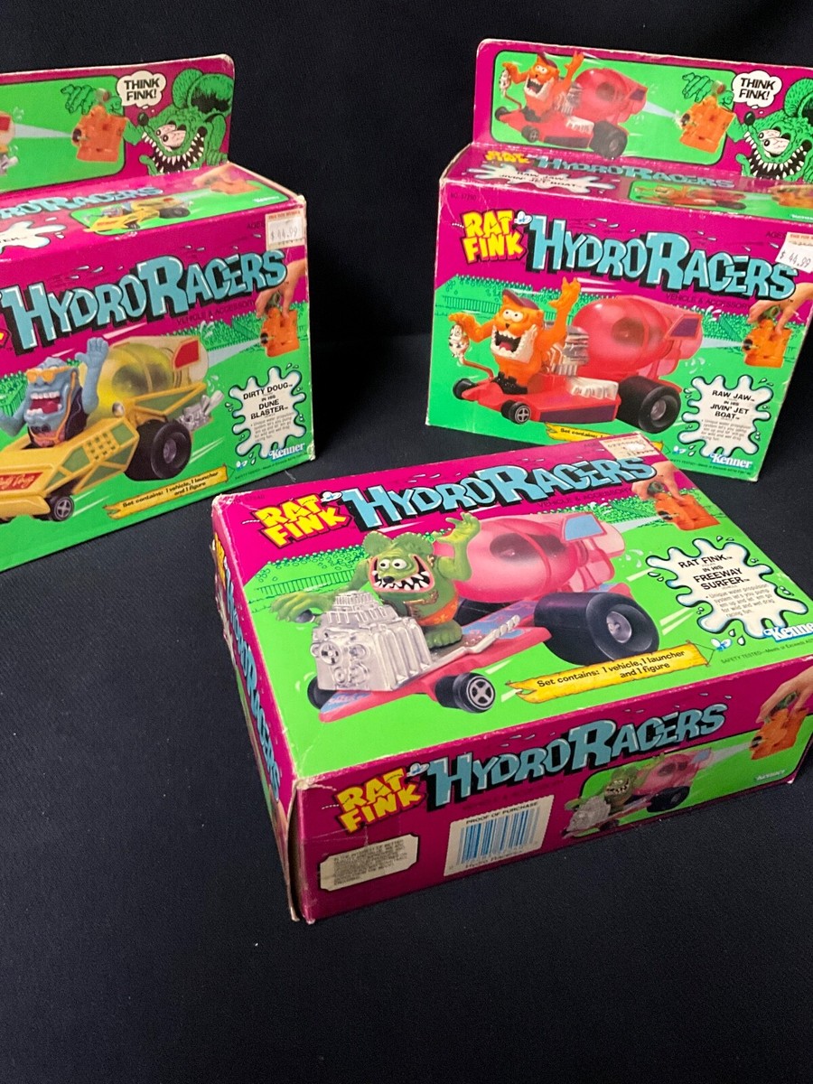 Rat Fink Hydro Racers, Lot of 3 Boxed vehicles, 1990 Kenner, Dirty Doug & Dune Rat Fink Hydro Racers, Lot of 3 Boxed vehicles, 1990 Kenner, Dirty Doug & Dune