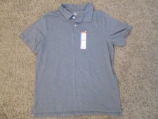 Boy's Shirt Grey Pique Polo Wonder Nation Brand Size XL 14/16 Husky NWT 