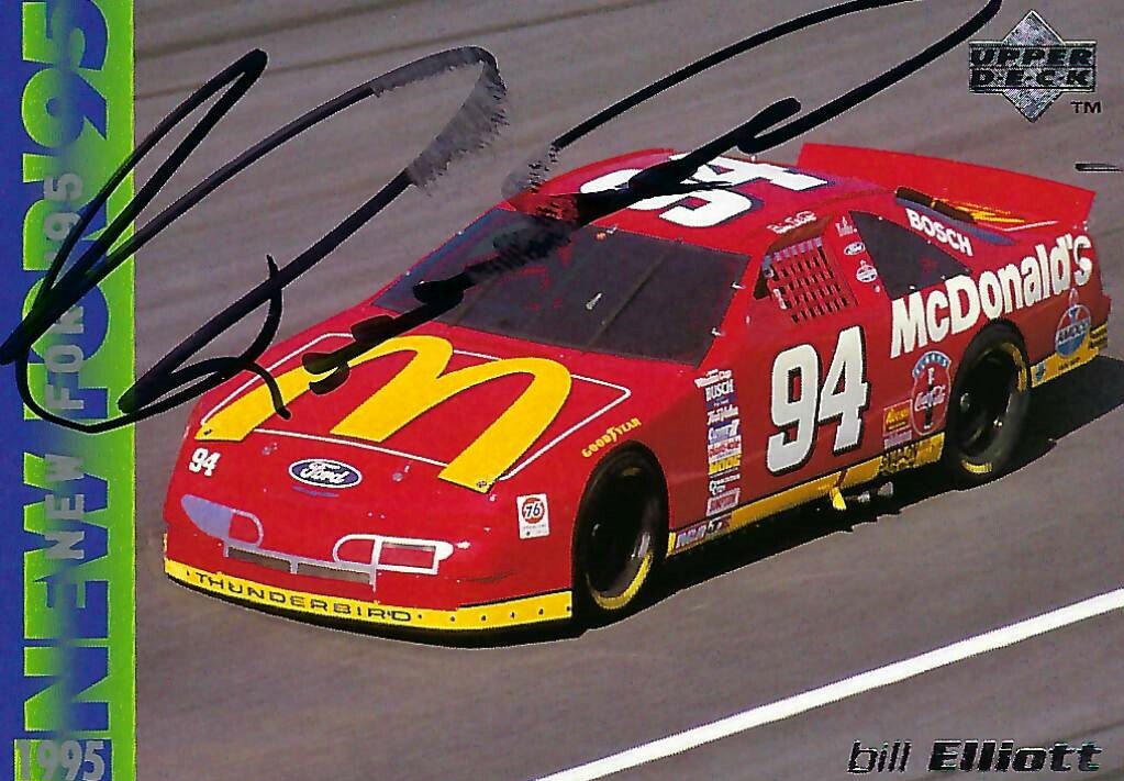 ナスカー　Bill Elliott 02ダッジ BILL ELLIOTT NEW FOR 95 UPPER DECK 1995 AUTOGRAPHED CARD | eBay
