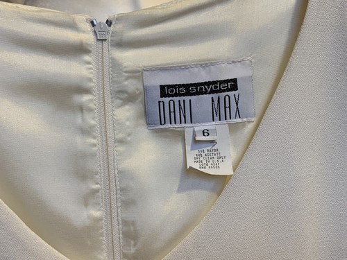 Dani Max Ivory Faux Layered Embroidered Fine Occasion Sheath Dress White Size 6 - Picture 10 of 10