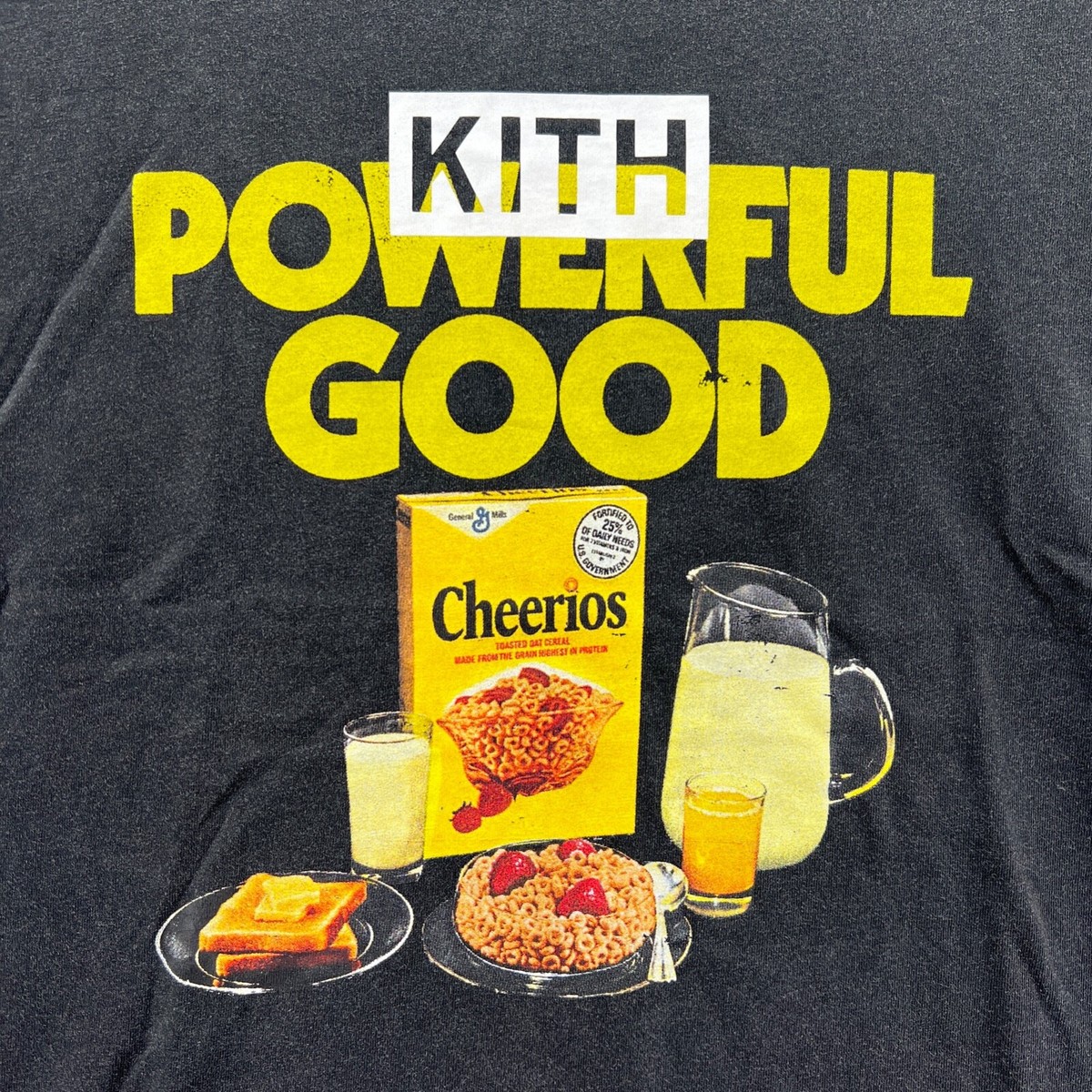 New Kith Treats Cheerios Powerful Good Shirt Mens XS Black Relaxed 