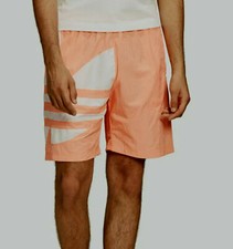 MENS ADIDAS ORIGINALS BIG TREFOIL SWIM SHORTS CHALK CORAL SIZE UK M NEW RARE